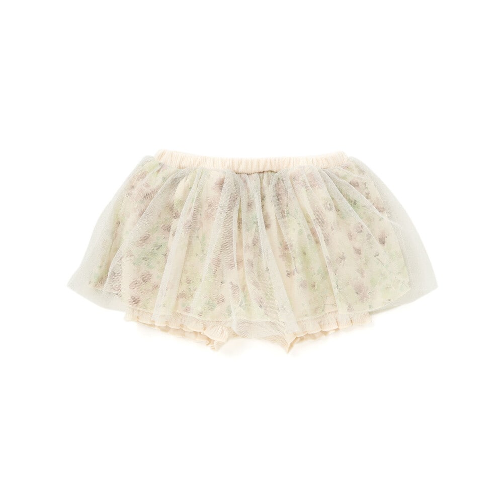 【お揃い】チュールフラワースカートブルマ(60~90cm) ベージュ系 ワンサイズ