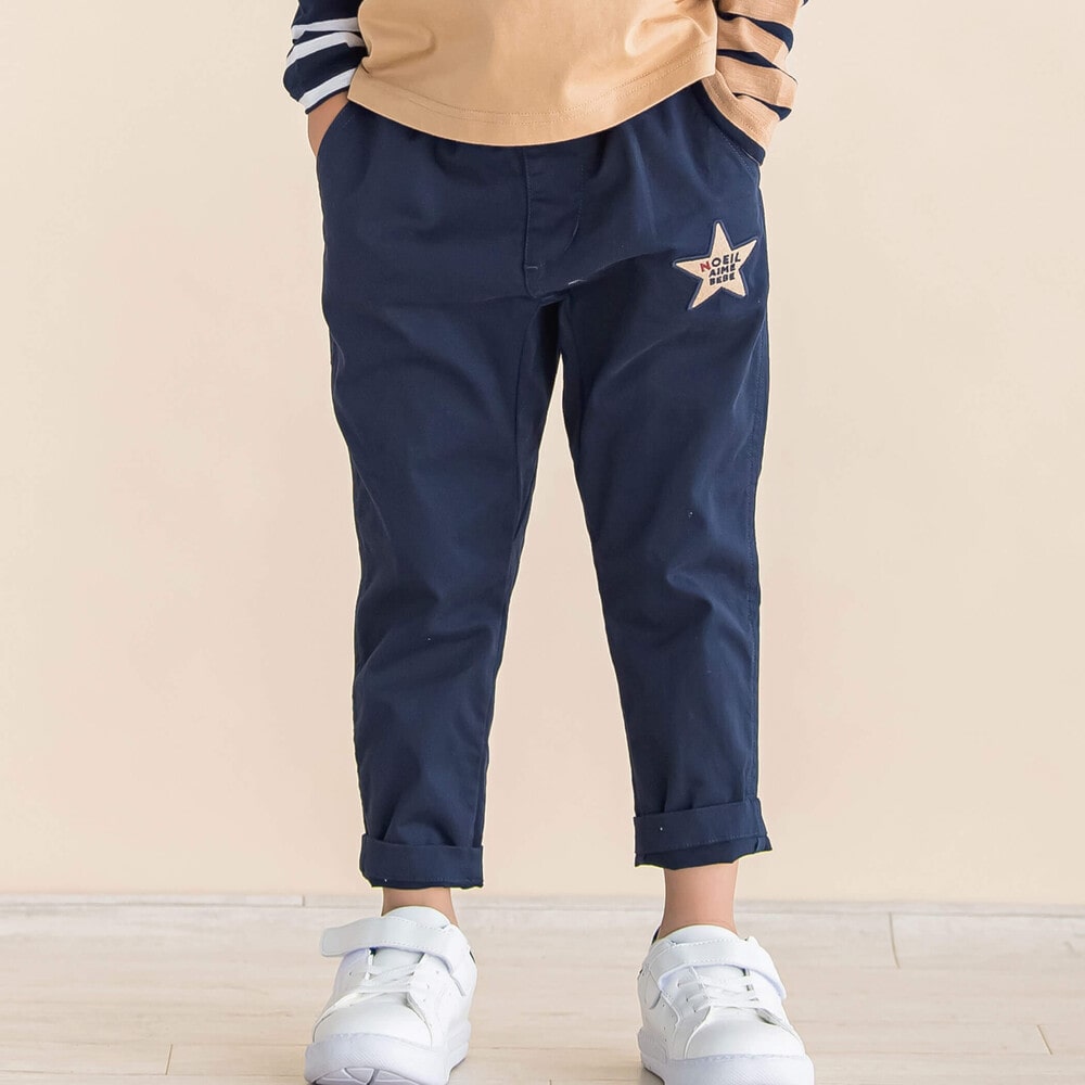 ニットデニムガゼットクロッチテーパードパンツ(80~130cm)(80cm