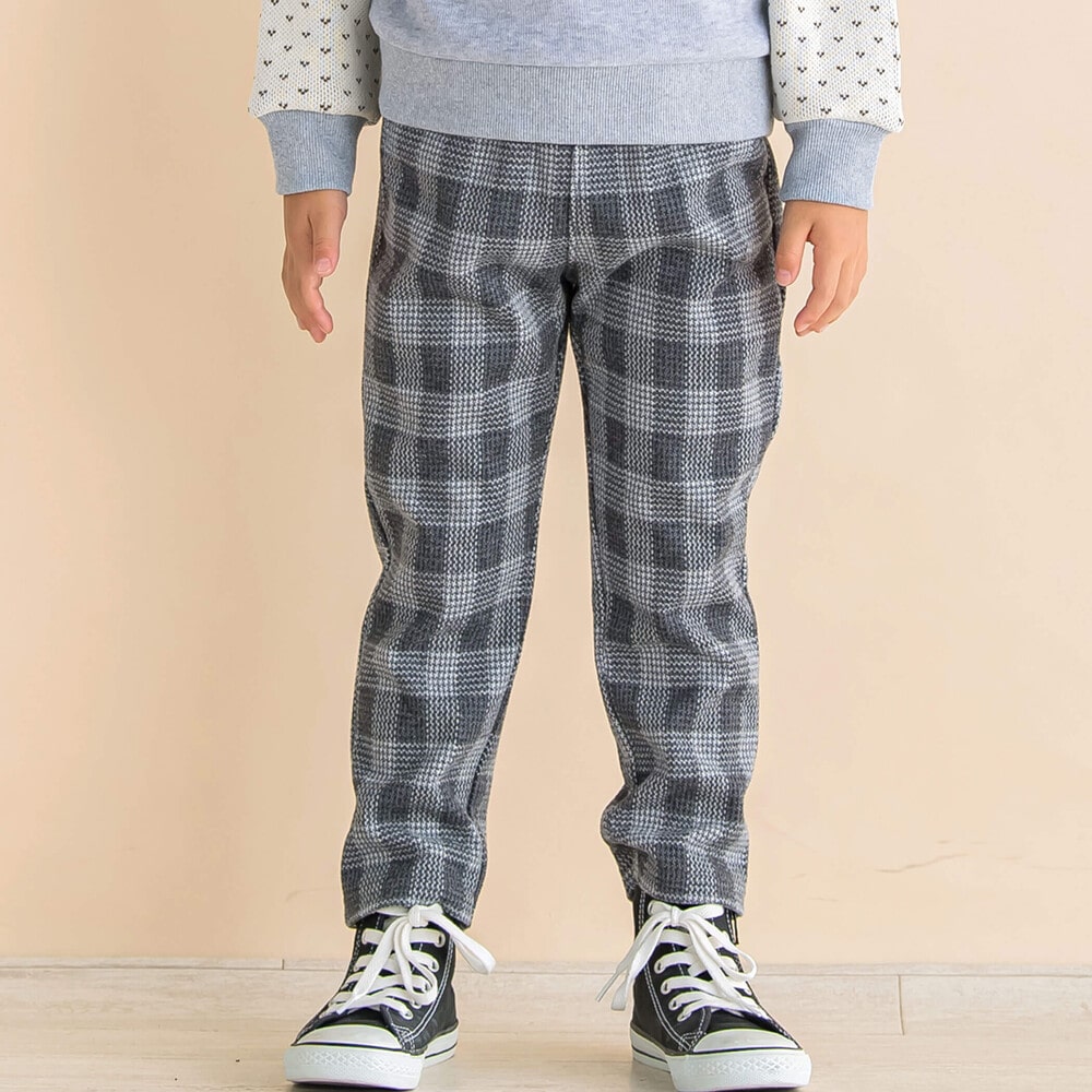 ニットデニムガゼットクロッチテーパードパンツ(80~130cm)(80cm