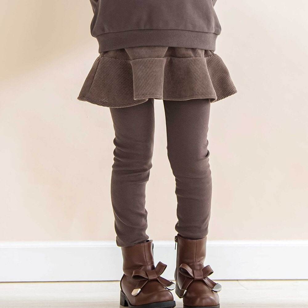 ニットコールスカート付きスパッツ(80~130cm) ブラウン 80cm