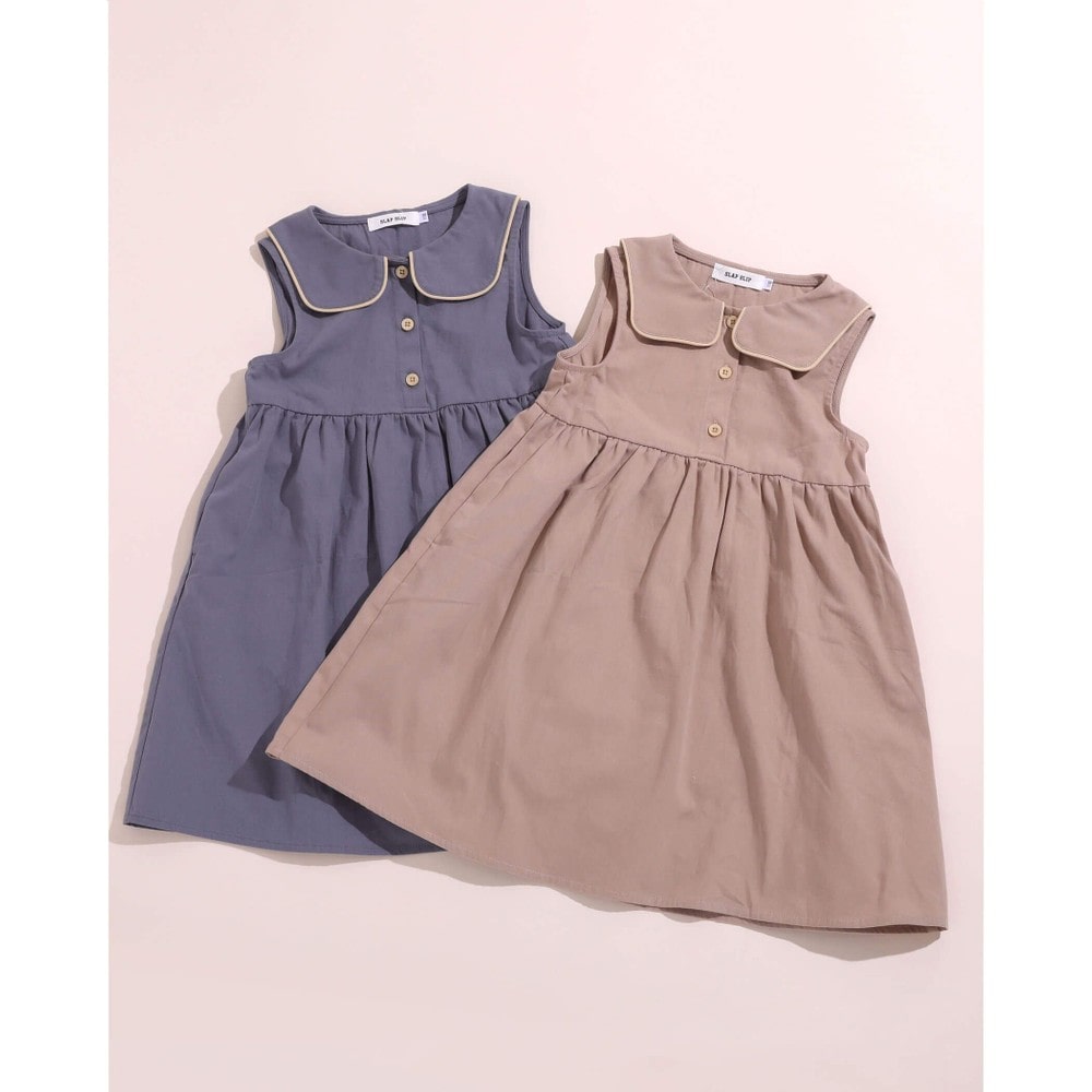 布帛 セーラーワンピース (80~130cm) ブルー 100cm