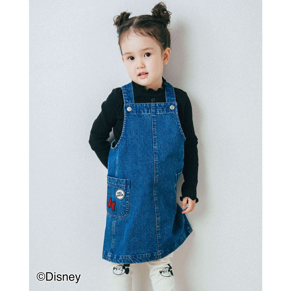 子供服べべの公式通販サイト Bebe Mall Disney ミニーマウス デニム ジャンパースカート 80 130cm 80cm ネイビー ワンピース ベベ モール オフィシャルオンラインストア