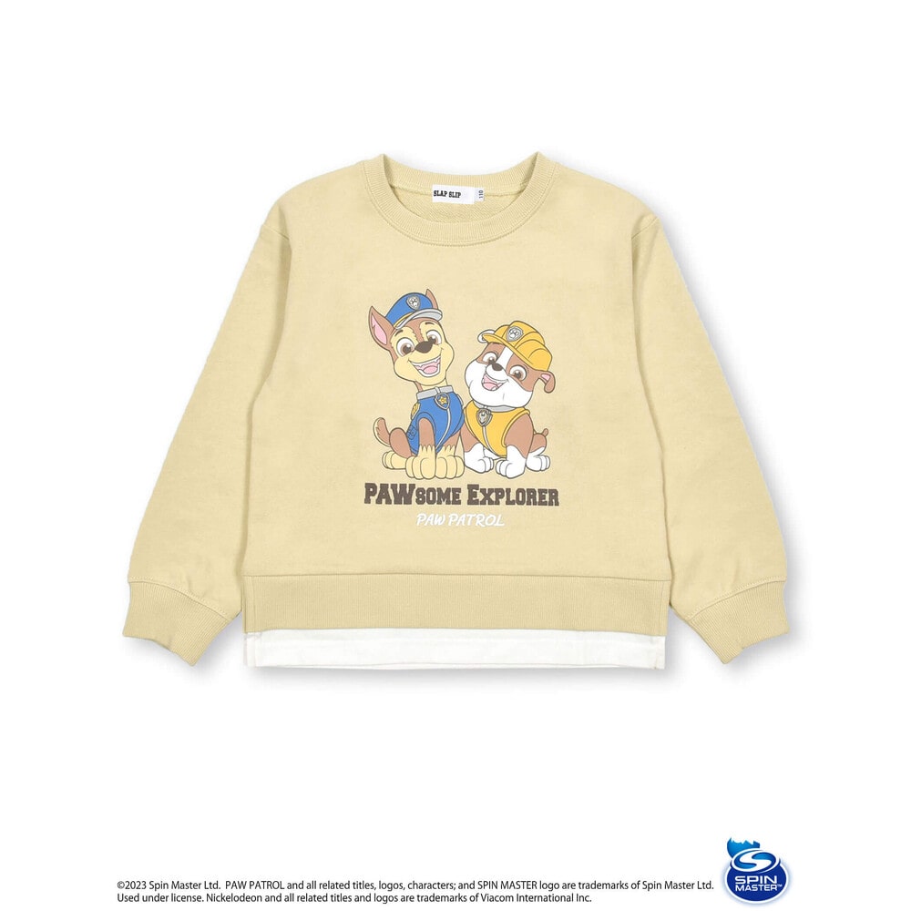【PAW PATROL(パウ・パトロール)×SLAP SLIP】キャラクターペアプリント長袖トレーナー(90~130cm) ピンク 90cm