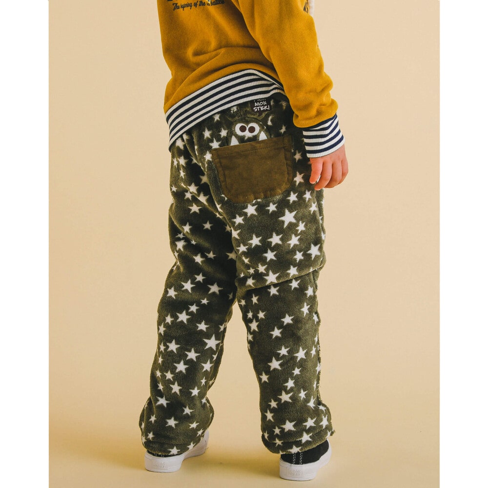 リバーシブル コールテン × 星 ボア モンスター 刺繍 パンツ (80~130cm) グレー 80cm