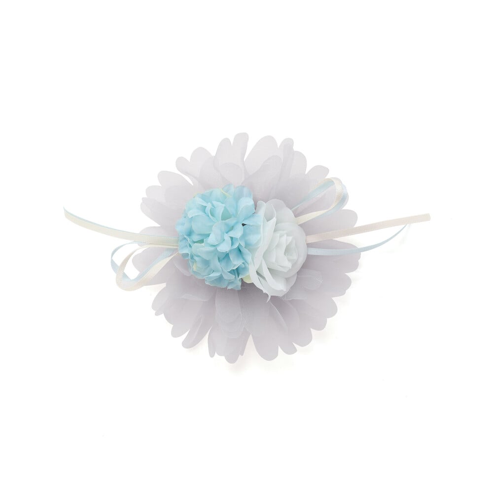 フラワーチュールリボンコサージュ ブルー ワンサイズ