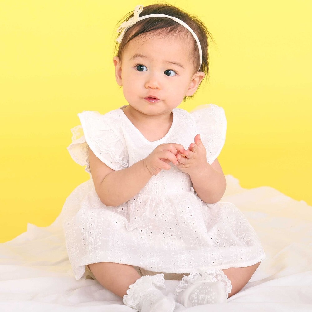 肩フリルワンピース+ブルマ付きセットアップベビー(70~80cm) ホワイト ワンサイズ