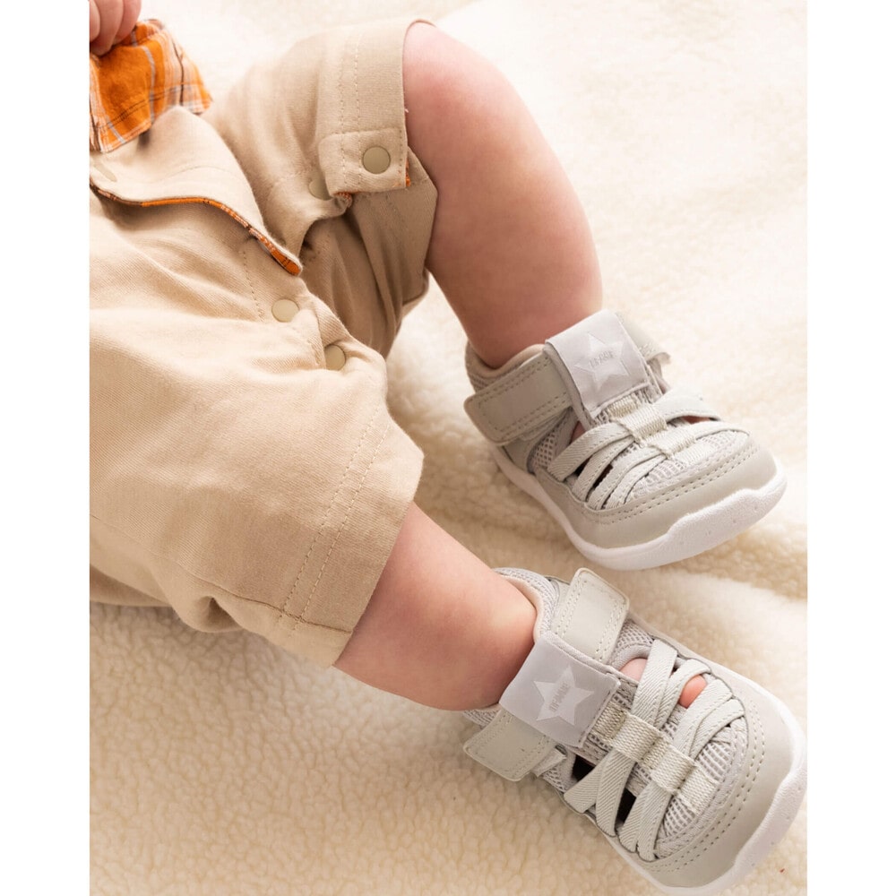 【 IFME 】【 お揃い 】 ワンポイント スター ウォーターシューズ ベビー (13~14cm) グレー 13cm
