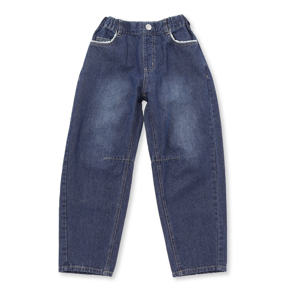 バレルレッグデニムパンツ(110~150cm) ネイビー 110cm