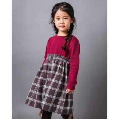 ピンクちゃん　　　ドッキング　切り替え　ワンピース　チェック 1101-39993_23.jpg