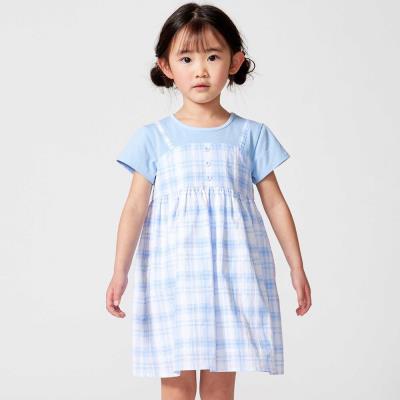 マドラスチェックキャミドッキングワンピース(80~150cm)