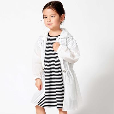 ボーダーギャザーワンピース+シアータフタロングパーカーセット(100~150cm)