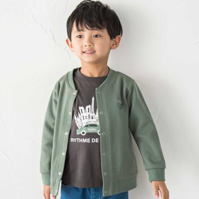 カノコ長袖カーディガン+天竺ドライビングプリント半袖Tシャツ セット(90~140cm)