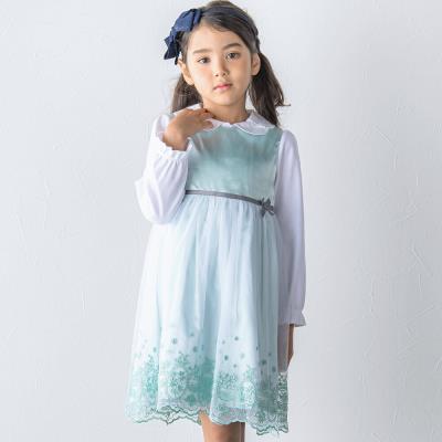 チュールレース+サテンワンピース(110~130cm)