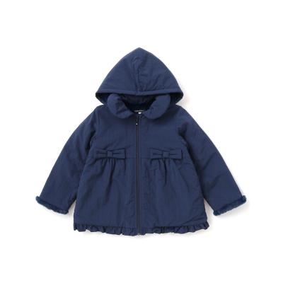 BeBe タフタ裏ファー中綿ブルゾン タグ付き新品未使用 撥水加工】タフタ裏ファー中綿ブルゾン(80~150cm)(80cm ネイビー