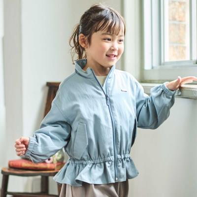 ワッシャーツイルフリルハイネックブルゾン(90~150cm)