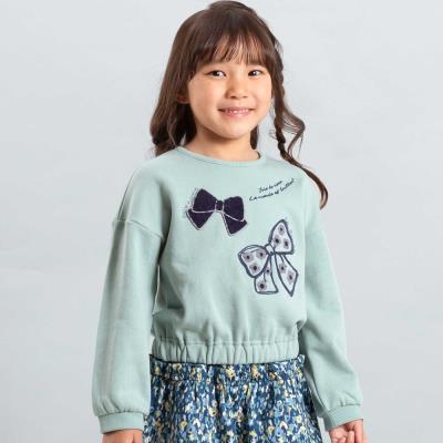 リボン刺しゅうギャザートレーナー(90~150cm)