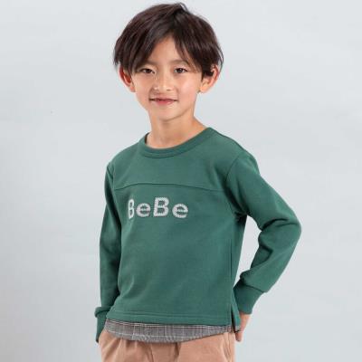 パッチ刺しゅうロゴレイヤード風トレーナー(80~160cm)