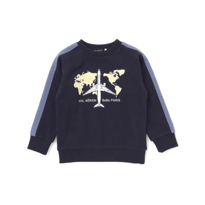 【JALコラボ】飛行機刺しゅう袖切り替えラグラントレーナー(90~130cm)