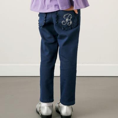ジョグデニムポケット刺繍パンツ(90~150cm)(90cm ネイビー