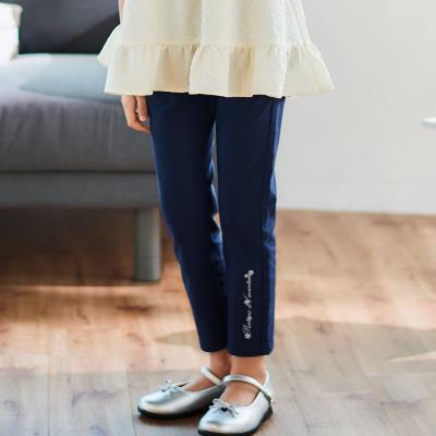 ストレッチツイルロゴ刺しゅうスリムロングパンツ(90~150cm)