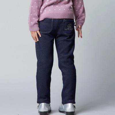 デニムムートン裏ファーリボンポイントスリムロングパンツ(80~160cm)