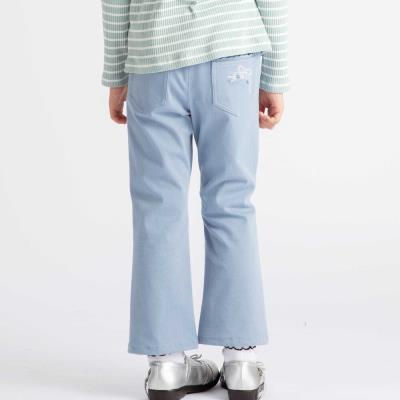 ストレッチツイルリボン刺しゅうフレアロングパンツ(90~160cm)