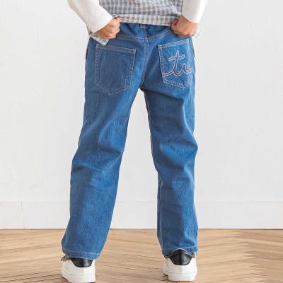 ジョグデニムステッチロゴストレッチロングパンツ(90~160cm)