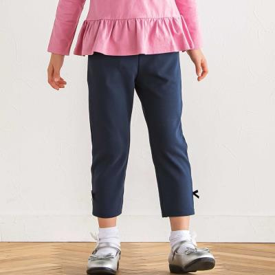 【抗菌防臭】ミラノリブリボン付き8分丈クロップドパンツ(90~130cm)