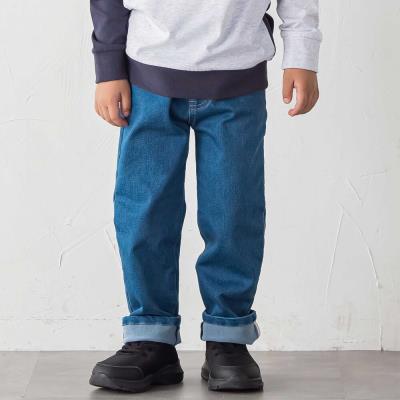ジョグデニムジオメトリックロゴ刺しゅうロングパンツ(90~160cm)
