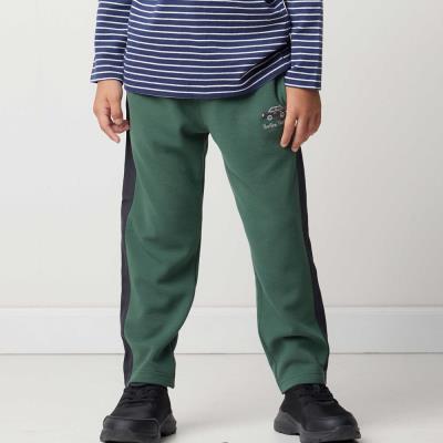 【抗菌・防臭】ミラノリブくるま刺しゅう9分丈ロングパンツ(90~130cm)