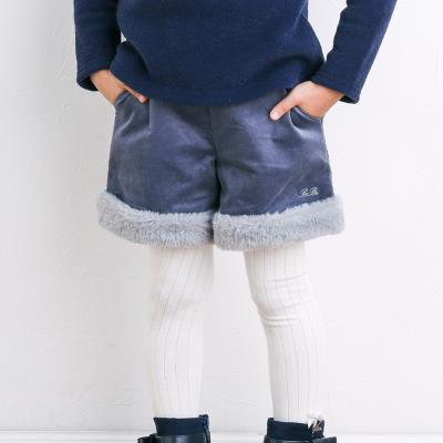 ファー切替ストレッチベロアショートパンツ(80~150cm)