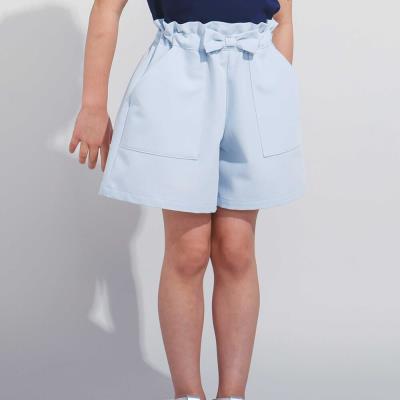 【WEB限定】ツイルストレッチウエストリボンショートパンツ(100~140cm)