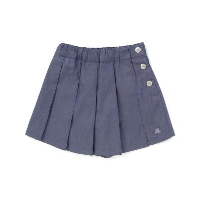 カラーデニムサイドボタンプリーツスカパン(90~150cm)