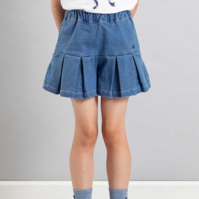 ストレッチジョグデニムプリーツショートパンツ(90~150cm)