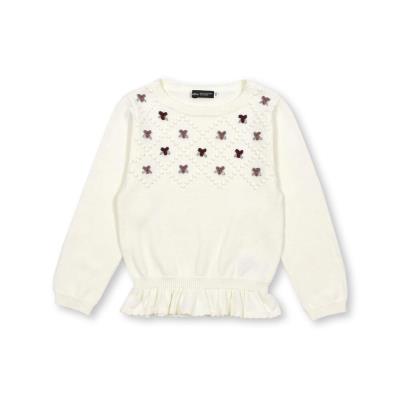 花刺しゅう裾フリルセーター(100~150cm)