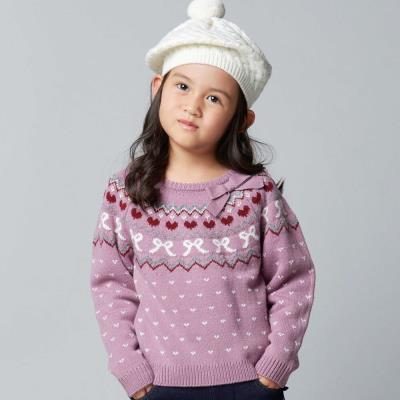 ノルディック求心柄ジャガードニットプルオーバー(90~150cm)