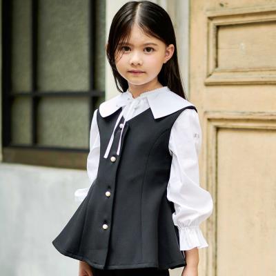 ダブルクロスパールボタンフレアベスト(110~160cm)