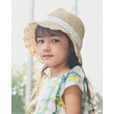 レースリボン付きペーパーハット(48~56cm)(SS(48-50cm) ベージュ