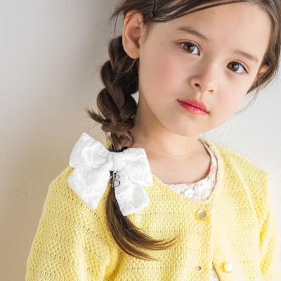 チャーム付きレースリボンヘアクリップ