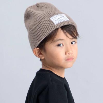 ネームパッチリブ編みニット帽(48~52cm)