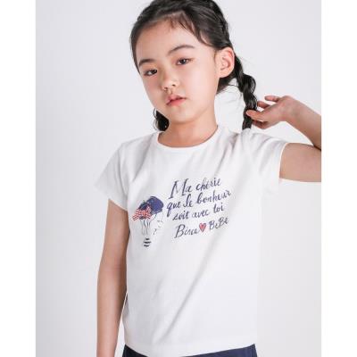 【リユース 天竺】  水彩画 風 パリジェンヌ プリント Tシャツ（80～150cm）