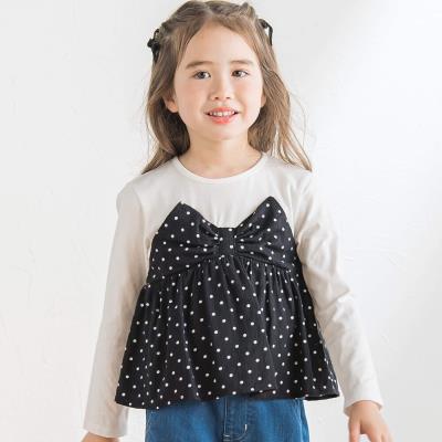 【お揃い】ドットビスチェレイヤード長袖Tシャツ(90~160cm)