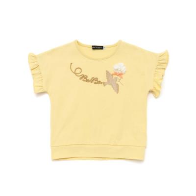 コード刺しゅうロゴ小鳥天竺フレンチスリーブTシャツ(90~160cm)