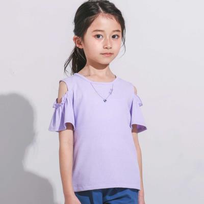 ソフトテレコ肩開きネックレスTシャツ(100~160cm)(100cm