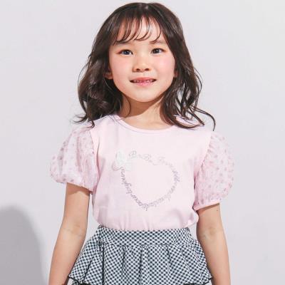 スパンコールチュールパフスリーブTシャツ(90~150cm)(90cm スパンコールチュールパフスリーブTシャツ(90~150cm)(90cm