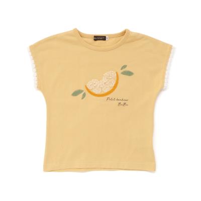 立体オレンジモチーフフリンジ半袖Tシャツ(90~150cm)