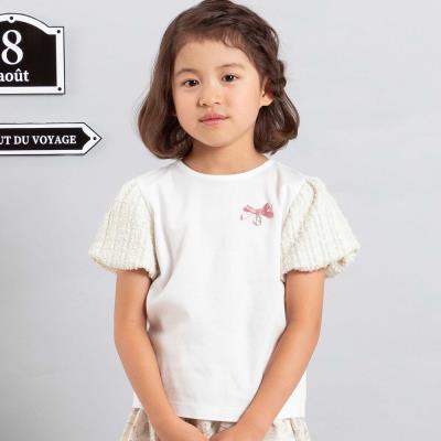 カットツイードバルーンスリーブ半袖Tシャツ(90~150cm)(90cm