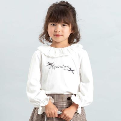 レースフリルカラース長袖Tシャツ(90~150cm)