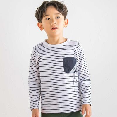 【抗菌防臭・UVカット】タフタポケットロゴプリント天竺長袖Tシャツ(90~130cm)