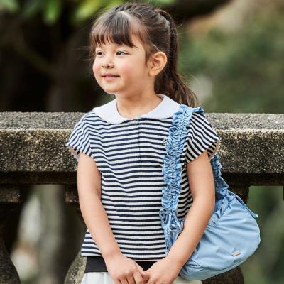 セーラーカラーリブボーダーTシャツ(90~160cm)